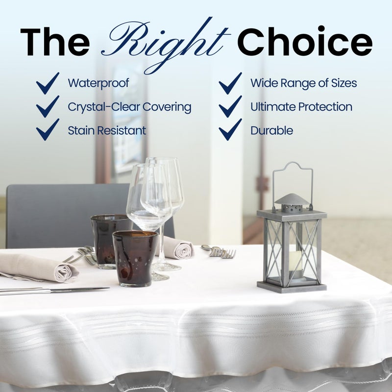 BRODER MFG. INC. Tablecloth Protector Crystal Clear Vinyl (60"x108" Oblong) | Thick, Durable Clear Table/Tablecloth Protector | Perfect for Parties, Special Occasions, Gatherings, and Everyday Use - Image 3